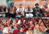 BJP leaders during a meeting at Jammu on Saturday.