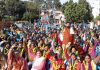 Ex-MP and DSS president Ch Lal Singh leading a rally in Jammu on Thursday. —Excelsior/Rakesh
