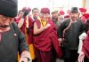 Gyalwang Drukpa arrives at Kushok Bakula Rinpoche Airport Leh. — Excelsior/Morup Stanzin
