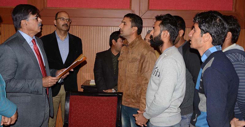 Advisor Vijay Kumar interacting with a delegation on Thursday. Advisor Vijay Kumar interacting with a delegation on Thursday.