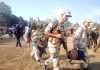 Para-military personnel heading towards polling stations in Kathua on Friday. -Excelsior/Pardeep