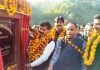 MP, Jugal Kishore Sharma laying foundation of Urlani-Palli bridge in Nagrota constituency on Saturday.