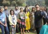 Minister of State for Home Affairs, Kiren Rijiju interacting with the participants of ‘Know India Programme’ (KIP) from eight countries, organised by MEA in partnership with Andhra Pradesh Government, in New Delhi on Saturday.
