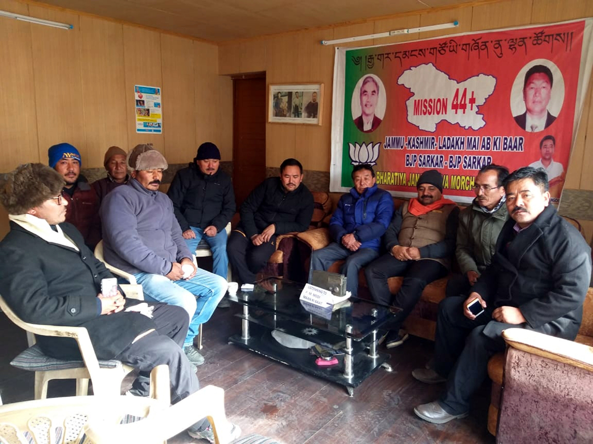 MLC Ch Vikram Randhawa during a meeting of Shakti Kendras in Leh on Sunday. MLC Ch Vikram Randhawa during a meeting of Shakti Kendras in Leh on Sunday.