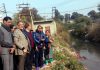 Former Deputy CM, Kavinder Gupta inaugurating ladies bathing ghat at Gorkha Nagar on Sunday.
