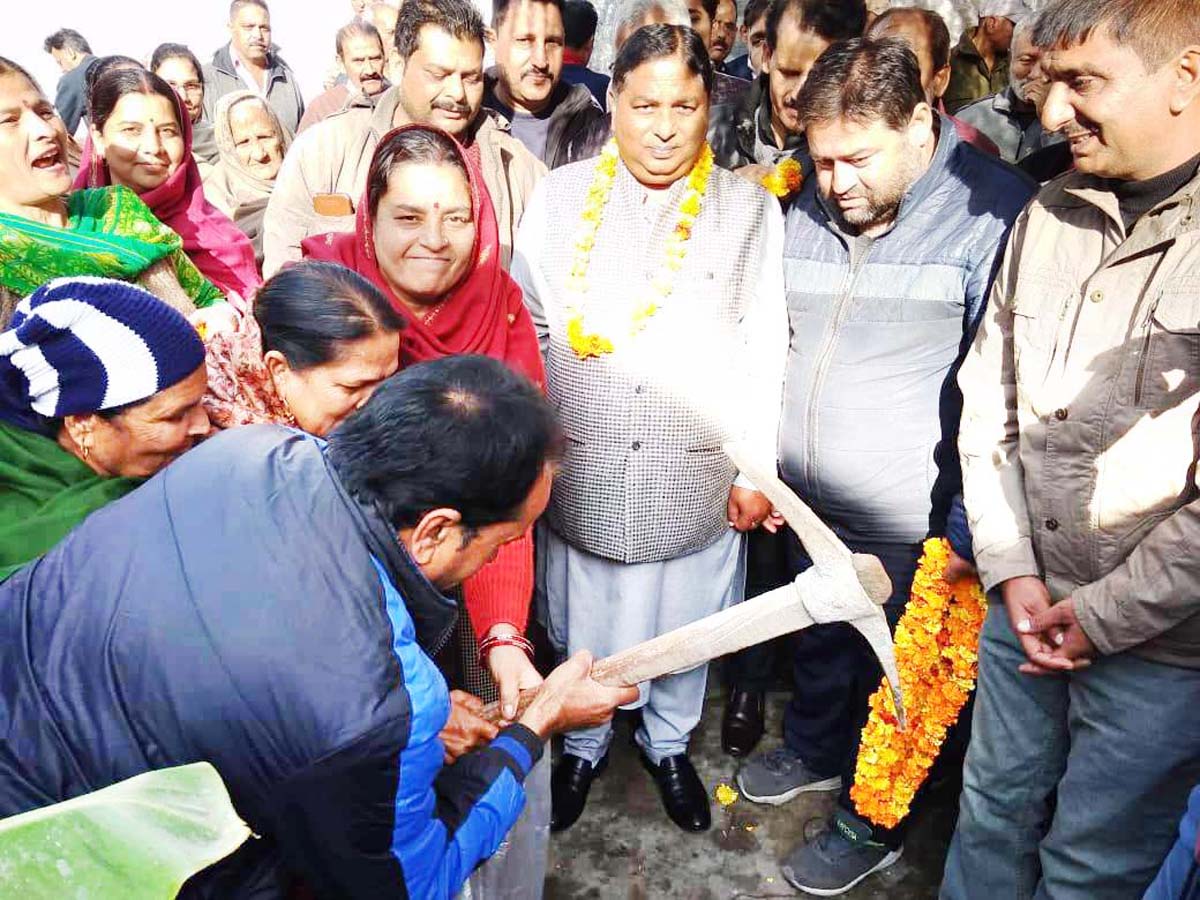 Former Minister Sat Sharma, along with Corporator of Ward 29, Surinder Choudhary, starting construction work of community hall at Rajpura Magotrian. Former Minister Sat Sharma, along with Corporator of Ward 29, Surinder Choudhary, starting construction work of community hall at Rajpura Magotrian.