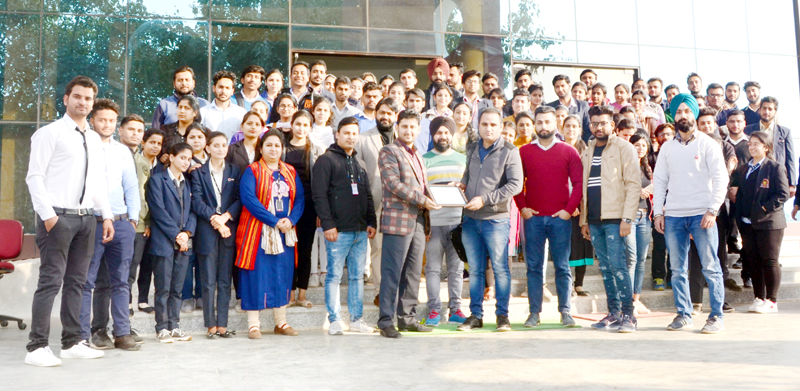 Selected students being offered job letters after a placement drive at Kathua Campus of JU. Selected students being offered job letters after a placement drive at Kathua Campus of JU.