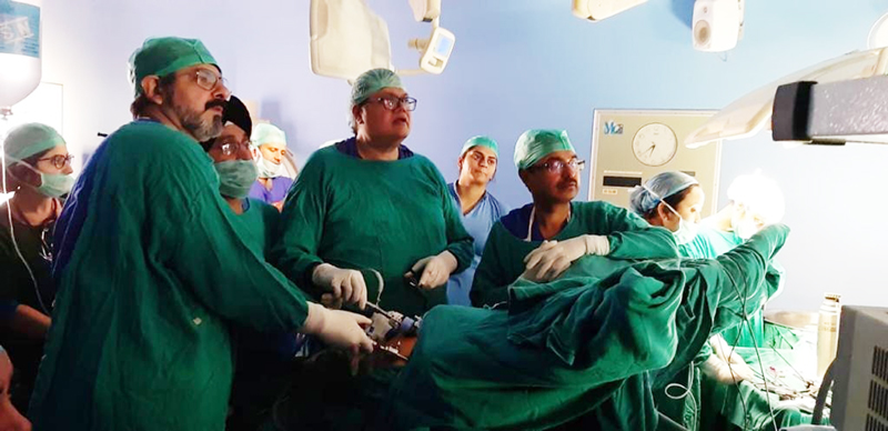 Urology doctors conducting a surgery in SSH Jammu on Saturday. Urology doctors conducting a surgery in SSH Jammu on Saturday.