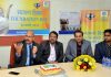 Regional Director, BPCL, Rajesh Sharma, speaking about the company during celebration of its foundation day. Also seen in the picture are Manager Sales, Dushyant Sharma and other staff.