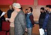 Advisor Vijay Kumar interacting with a deputation at Jammu.