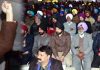 DSS chief Ch Lal Singh addressing gathering of Sikh community in Jammu on Thursday.