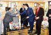 Officials of J&K Bank and Infomerics during signing of MoU at Srinagar on Tuesday.