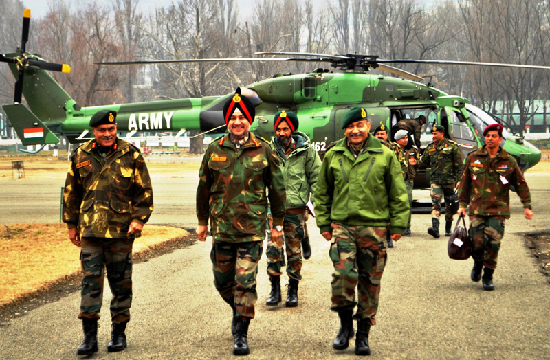 Northern Command chief Lt Gen Ranbir Singh in Srinagar on Wednesday. Northern Command chief Lt Gen Ranbir Singh in Srinagar on Wednesday.
