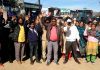 Safai Karamcharis staging protest in front of the office of Municipal Committee, Udhampur.