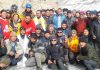 Sportspersons posing along with dignitaries during inauguration of Ice Hockey Rink in Leh.