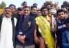 Winner of 119th Panthal Kesari 2019 title posing along with chief guest and other dignitaries on Tuesday.