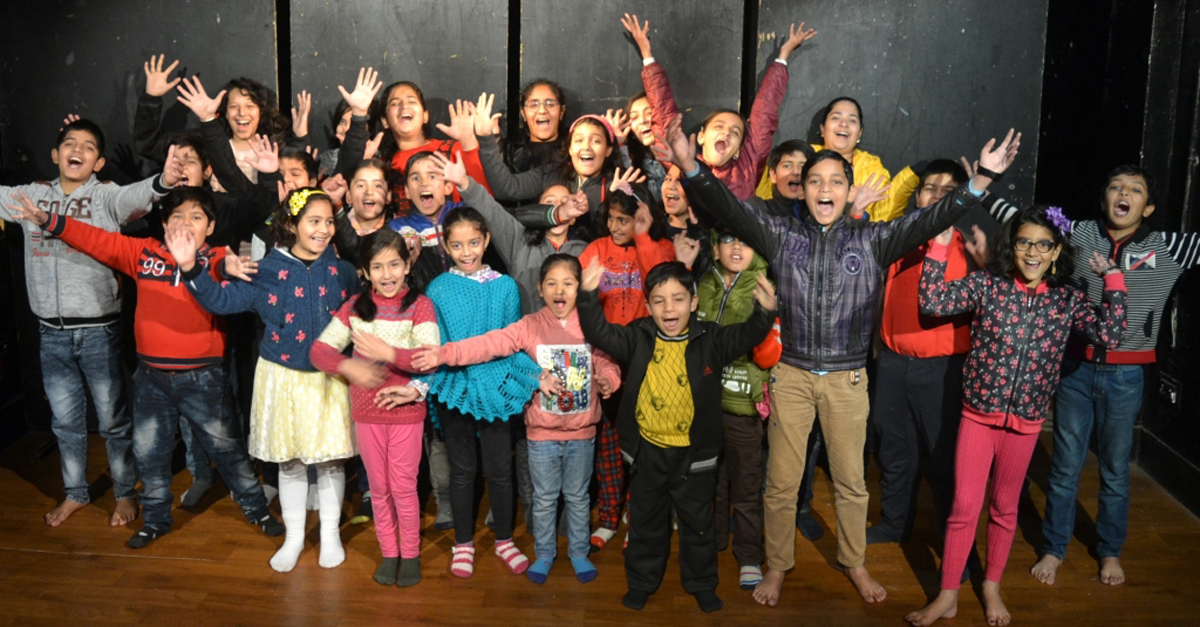 Jubilant children at Natrang's Winter Theatre Workshop-2019 in Jammu on Tuesday. Jubilant children at Natrang's Winter Theatre Workshop-2019 in Jammu on Tuesday.