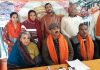 Dr Rampal Sharma, President, Hindu Jagran Manch interacting with media persons at Jammu on Tuesday. -Excelsior/Rakesh