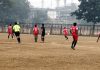 Players during football match at Jammu on Tuesday.