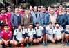 Winners posing along with dignitaries and officials in Jammu on Thursday.
