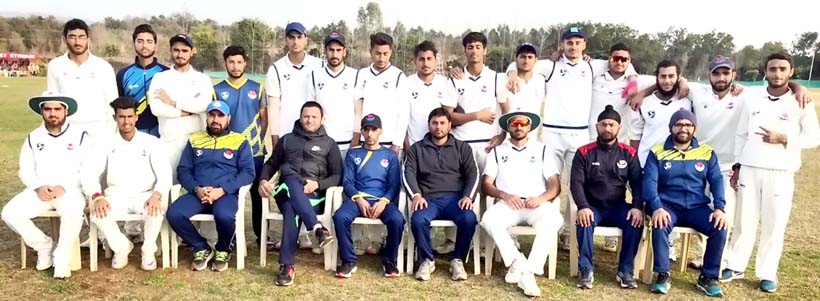 Cricket players during match at Jammu on Wednesday. Cricket players during match at Jammu on Wednesday.