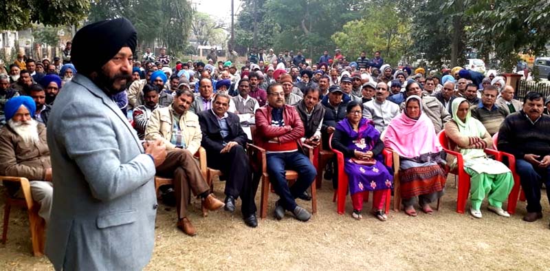 page15-2 Artists during nukad 'Zimeydar Koun' at Jammu on Monday.