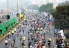 Runners sweating-it-out during Tata Mumbai Marathon.