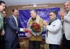 Ranjeet Kalra honouring ADGP GA Mir during a function of HRDC at Jammu University on Tuesday.