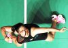 Acrobatic Saina Nehwal in action during a match against Okuhara in Maslaysia Masters at Kualalumpur.
