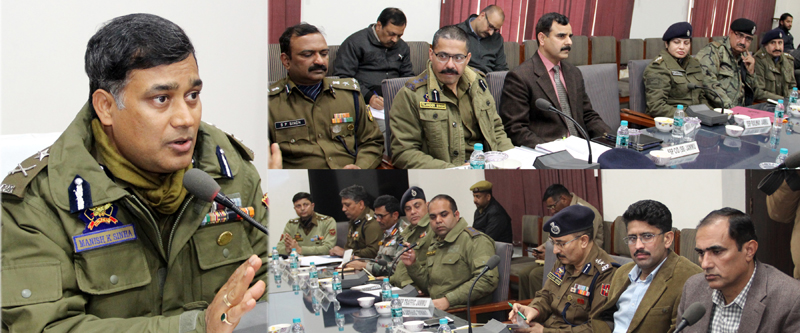 IGP Jammu Zone MK Sinha briefing officers during meeting to review security arrangements for Republic Day at Jammu on Saturday. IGP Jammu Zone MK Sinha briefing officers during meeting to review security arrangements for Republic Day at Jammu on Saturday.