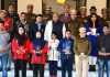 Governor, S P Malik posing for photograph with CRPF role Models in Jammu.