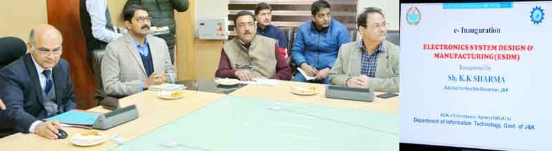 Advisor Kewal Kumar Sharma e-inaugurating ESDM on Tuesday. Advisor Kewal Kumar Sharma e-inaugurating ESDM on Tuesday.