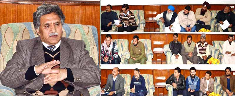 Advisor Khurshid Ganai interacting with delegations on Monday. Advisor Khurshid Ganai interacting with delegations on Monday.