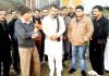 Ex-MLA R S Pathania during tour of far-flung areas of Ramnagar.