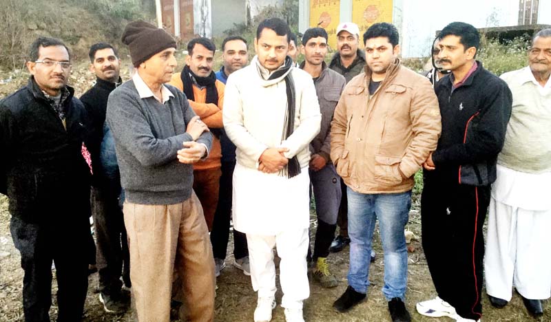 Ex-MLA R S Pathania during tour of far-flung areas of Ramnagar. Ex-MLA R S Pathania during tour of far-flung areas of Ramnagar.