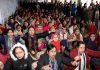 NHM employees staging protest at Exhibition Ground in Jammu. —Excelsior/Rakesh