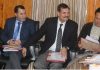 Finance Secretary Navin Choudhary chairing a meeting on Monday.