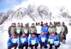 A team of Domino’s with Army personnel at Siachen Glacier.