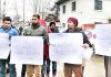 KAS-2016 aspirants protesting on Thursday.