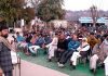 Choudhary Lal Singh, president of Dogra Swabhimaan Sangathan, addressing a gathering at Utterbehni in Samba district.