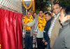 Mayor Jammu Municipal Corporation Chander Mohan Gupta inaugurating Deluxe Sulabh Toilet Complex at Channi Himmat in Jammu.
