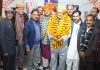 Newly elected Rajput Sabha president, Pavitar Singh Bhardwaj along with other members at Jammu on Tuesday. —Excelsior/ Rakesh