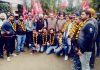 Provincial President National Conference Devender Singh Rana and others posing for group photograph.