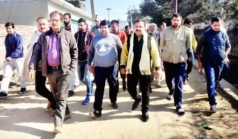 MLC, Vikram Randhawa during his tour to Channi on Friday. MLC, Vikram Randhawa during his tour to Channi on Friday.