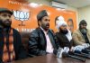 BJP ST Morcha State president Choudhary Haroon at a press conference at Jammu on Tuesday. -Excelsior/Rakesh