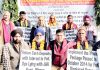 Members of SoS International sitting on chain dharna on Tuesday.