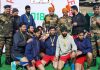 Winners posing for a group photograph during the concluding ceremony of Pir Panjal Volleyball Tournament.