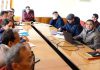 Officials of LAHDC Leh and others during a meeting at Leh.