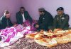 DGP Dilbag Singh along with other police officers at martyr Aman Thakur’s residence on Thursday.