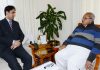 Mayor SMC Junaid Azim Mattu meeting Governor SP Malik on Thursday.